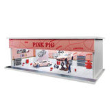 1/64 Vehicle Model Display Case Car Garage Display Case for Model Collectors pink pig