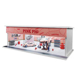 1/64 Vehicle Model Display Case Car Garage Display Case for Model Collectors pink pig