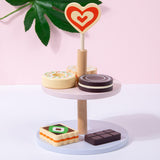 Kitchen Pretend Play Toy Wooden Dessert Cake Play Set Toys for Children Kids