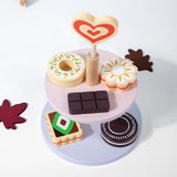 Kitchen Pretend Play Toy Wooden Dessert Cake Play Set Toys for Children Kids