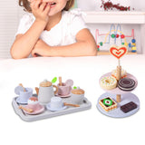 Kitchen Pretend Play Toy Wooden Dessert Cake Play Set Toys for Children Kids