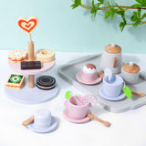 Kitchen Pretend Play Toy Wooden Dessert Cake Play Set Toys for Children Kids