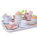 Kitchen Play Set Wooden Tea Set for Little Girls for Preschool Birthday Gift