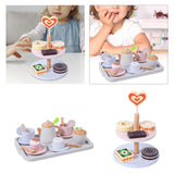 Kitchen Play Set Wooden Tea Set for Little Girls for Preschool Birthday Gift