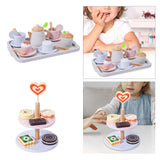 Kitchen Play Set Wooden Tea Set for Little Girls for Preschool Birthday Gift