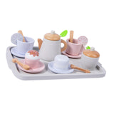 Kitchen Play Set Wooden Tea Set for Little Girls for Preschool Birthday Gift