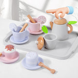 Kitchen Play Set Wooden Tea Set for Little Girls for Preschool Birthday Gift