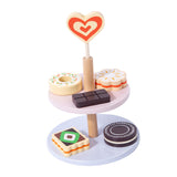 Kids Afternoon Tea Toy Wooden Dessert Play Set for Kids Ages 3 4 5 Years Old