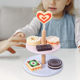 Kids Afternoon Tea Toy Wooden Dessert Play Set for Kids Ages 3 4 5 Years Old