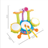 Kids Drum Set Developmental Musical Baby Toy for Children 6 12 18 Month Kids blue