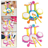 Kids Drum Set Developmental Musical Baby Toy for Children 6 12 18 Month Kids blue