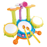 Kids Drum Set Developmental Musical Baby Toy for Children 6 12 18 Month Kids blue