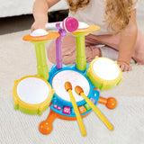 Kids Drum Set Developmental Musical Baby Toy for Children 6 12 18 Month Kids blue