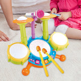 Kids Drum Set Developmental Musical Baby Toy for Children 6 12 18 Month Kids blue