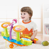 Kids Drum Set Developmental Musical Baby Toy for Children 6 12 18 Month Kids blue