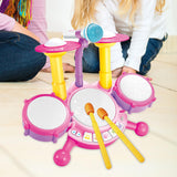 Kids Drum Set Developmental Musical Baby Toy for Children 6 12 18 Month Kids Pink