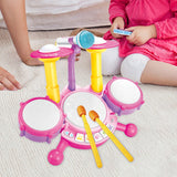 Kids Drum Set Developmental Musical Baby Toy for Children 6 12 18 Month Kids Pink