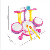 Kids Drum Set Developmental Musical Baby Toy for Children 6 12 18 Month Kids Pink