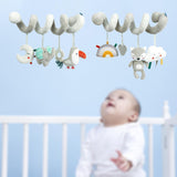 Baby Crib Hanging Rattle Cartoon Spiral Stroller Toy for Newborn Unique Gift elephant bird