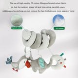 Baby Crib Hanging Rattle Cartoon Spiral Stroller Toy for Newborn Unique Gift elephant bird