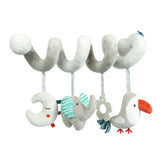 Baby Crib Hanging Rattle Cartoon Spiral Stroller Toy for Newborn Unique Gift elephant bird