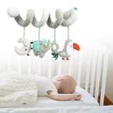 Baby Crib Hanging Rattle Cartoon Spiral Stroller Toy for Newborn Unique Gift elephant bird