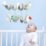 Baby Crib Hanging Rattle Cartoon Spiral Stroller Toy for Newborn Unique Gift elephant bird