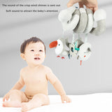 Baby Crib Hanging Rattle Cartoon Spiral Stroller Toy for Newborn Unique Gift elephant bird