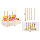 Wooden Beads Sequencing Toy Lacing Beads for Holiday Gifts Preschool 2 3 4 5