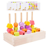 Wooden Beads Sequencing Toy Lacing Beads for Holiday Gifts Preschool 2 3 4 5