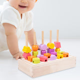 Wooden Beads Sequencing Toy Lacing Beads for Holiday Gifts Preschool 2 3 4 5