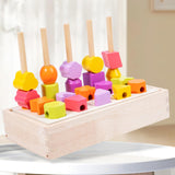 Wooden Beads Sequencing Toy Lacing Beads for Holiday Gifts Preschool 2 3 4 5