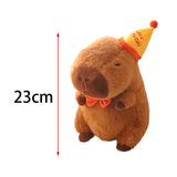 Capybara Stuffed Animal Plush Toy Decoration for Boys Girls Kids Adults with Hat 23cm