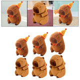 Capybara Stuffed Animal Plush Toy Decoration for Boys Girls Kids Adults with Hat 23cm