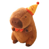 Capybara Stuffed Animal Plush Toy Decoration for Boys Girls Kids Adults with Hat 23cm