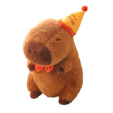 Capybara Stuffed Animal Plush Toy Decoration for Boys Girls Kids Adults with Hat 23cm