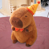 Capybara Stuffed Animal Plush Toy Decoration for Boys Girls Kids Adults with Hat 23cm