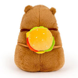 Capybara Stuffed Animal Plush Toy Decoration for Boys Girls Kids Adults with Burger Bag 23cm