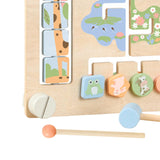 Double Sided Busy Board Learning Skill Toy Gear Piano Knocking Sensory Board