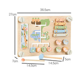 Double Sided Busy Board Learning Skill Toy Gear Piano Knocking Sensory Board