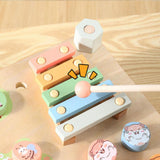 Double Sided Busy Board Learning Skill Toy Gear Piano Knocking Sensory Board