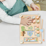 Double Sided Busy Board Learning Skill Toy Gear Piano Knocking Sensory Board