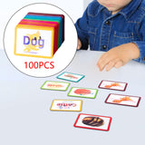 100Pcs 3D Visual Change Cognitive Card Preschool Game Educational Flashcards