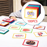 100Pcs 3D Visual Change Cognitive Card Preschool Game Educational Flashcards