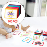 100Pcs 3D Visual Change Cognitive Card Preschool Game Educational Flashcards