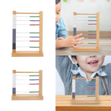 Preschool Math Learning Toy Wooden Abacus Toy for Preschool Elementary Gifts 23.5cmx7cmx33.5cm