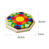 Maxbell Wooden Blocks Puzzle Brain Teaser Puzzle for Color Perception Colors Pattern