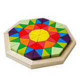 Maxbell Wooden Blocks Puzzle Brain Teaser Puzzle for Color Perception Colors Pattern