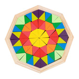Maxbell Wooden Blocks Puzzle Brain Teaser Puzzle for Color Perception Colors Pattern