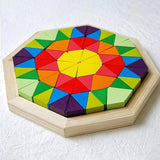 Maxbell Wooden Blocks Puzzle Brain Teaser Puzzle for Color Perception Colors Pattern